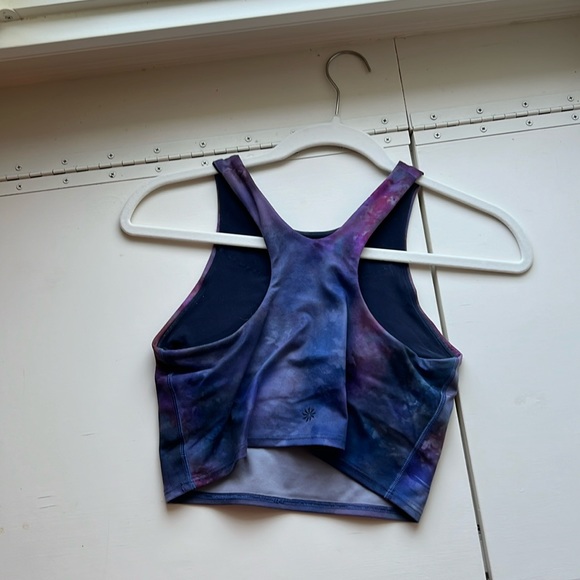 purple marble ATHLETA BUILT IN BRA CROPPED TANK - Picture 2 of 2